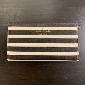 Kate Spade Black and White Stripe Wallet